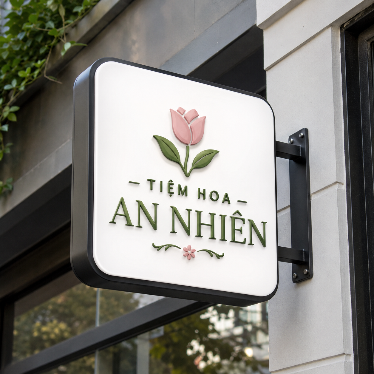 Hộp đèn vuông chữ nhật mica hút nổi
