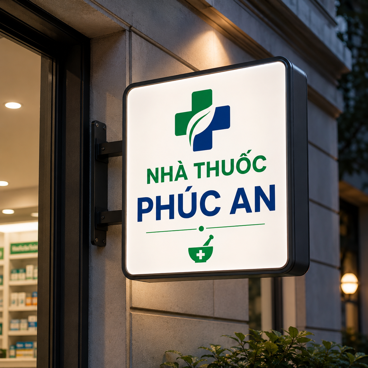 Mẫu hộp đèn mica nhà thuốc