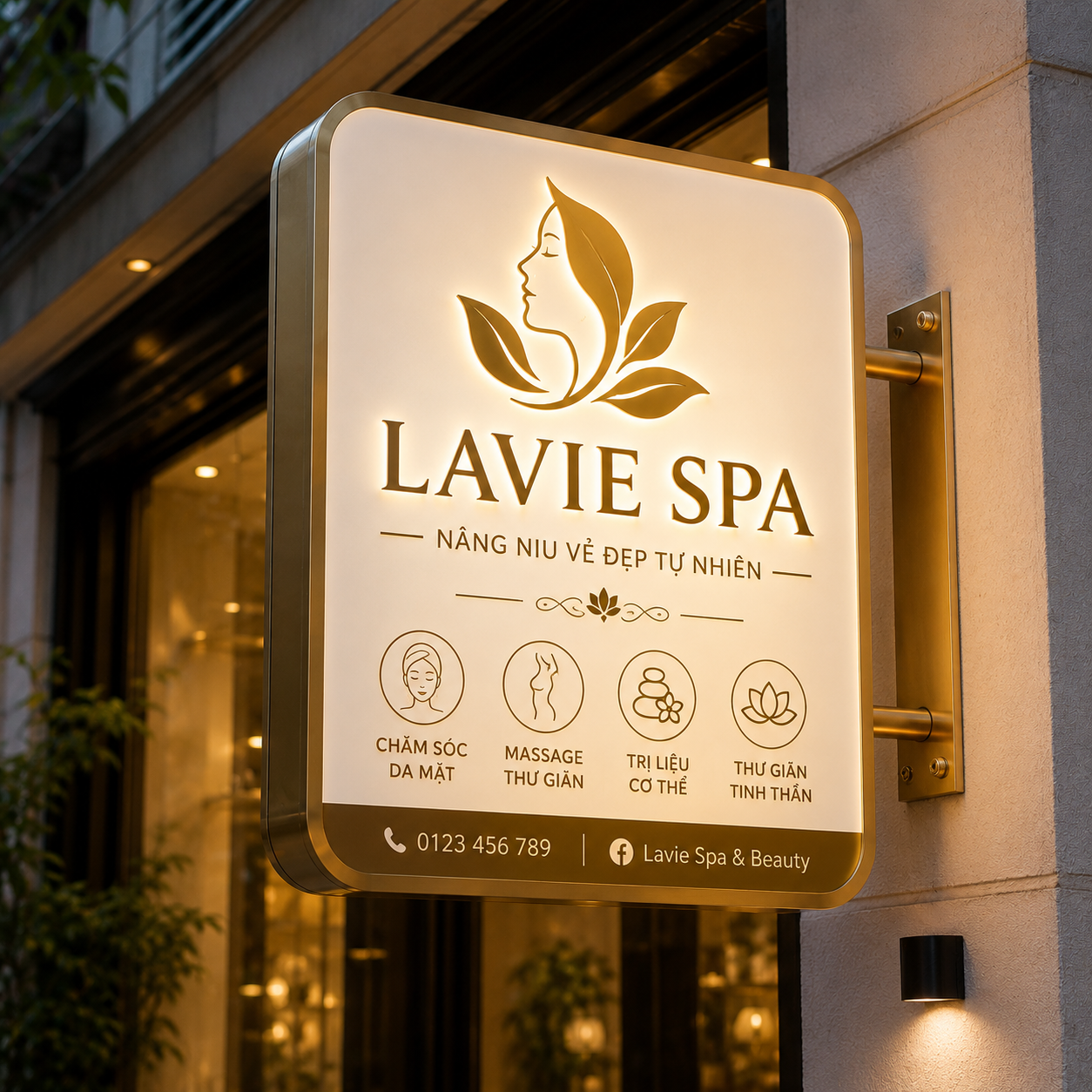 Mẫu hộp đèn mica spa